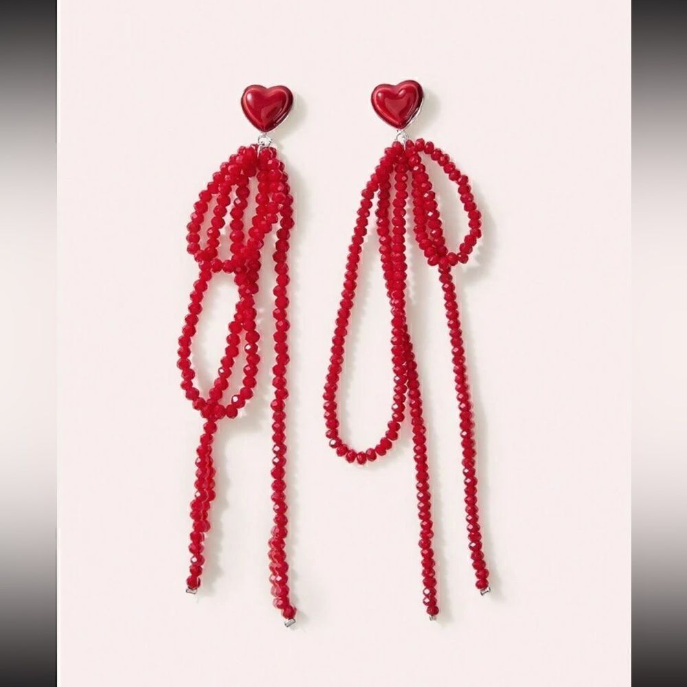 Beaded heart earrings M475